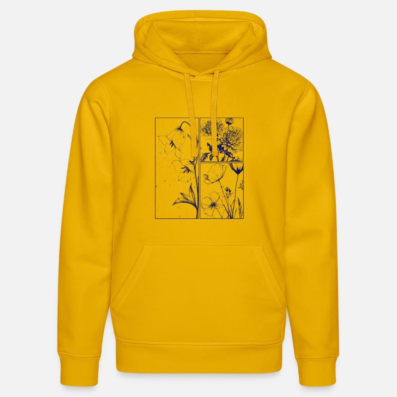 Blumen Chrysantheme Campanula Botanik Geschenk - Stanley/Stella Unisex Bio-Hoodie DRUMMER  - Spektralgelb