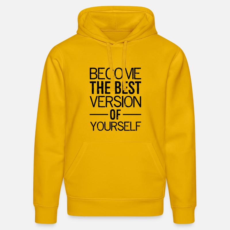 Devenez la meilleure version de vous-même - Sweat à capuche bio DRUMMER Stanley/Stella Unisexe - jaune spectre