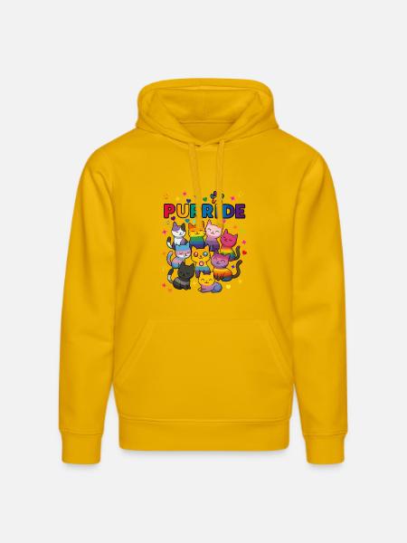 Purride LGBT Cats - Stanley/Stella DRUMMER Unisex Organic Hoodie - spectra yellow