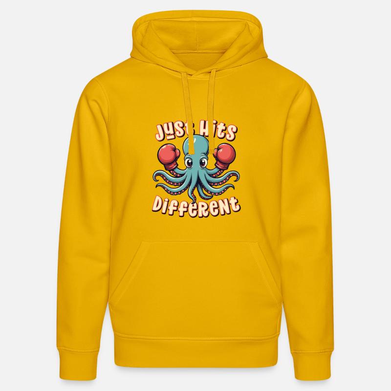 Frappe simplement différemment - Sweat à capuche bio DRUMMER Stanley/Stella Unisexe - jaune spectre