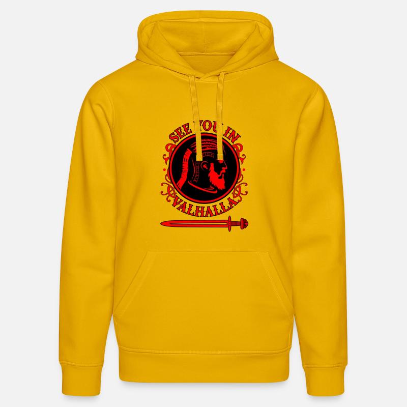 Rendez-vous au Valhalla Warrior - Sweat à capuche bio DRUMMER Stanley/Stella Unisexe - jaune spectre