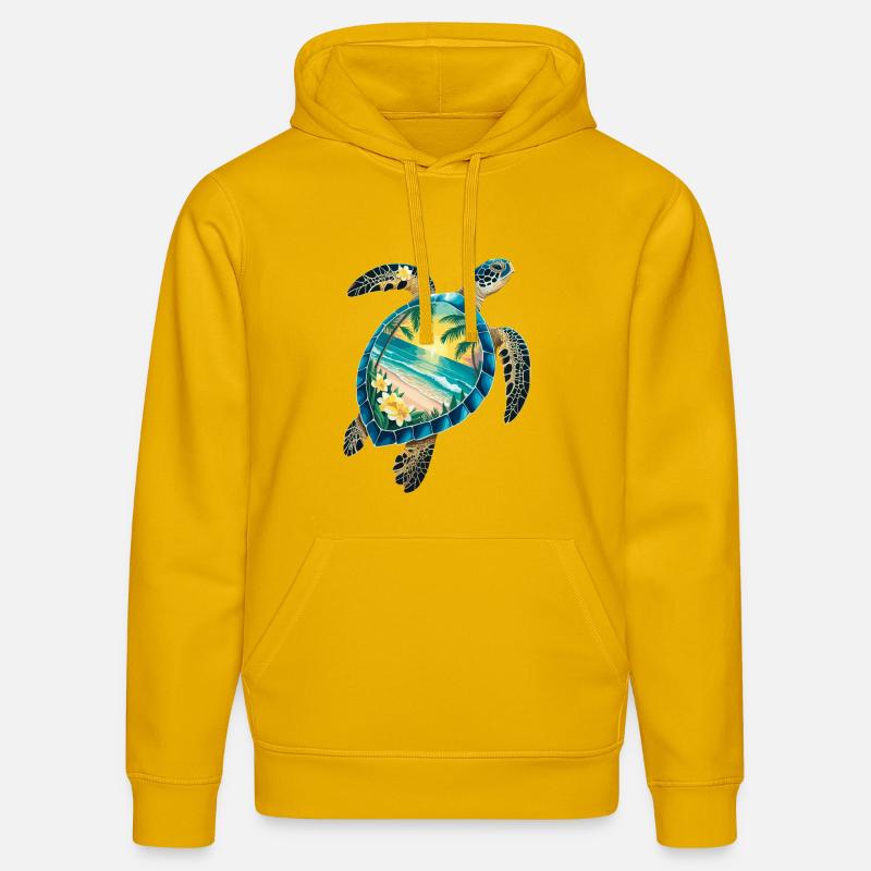 Turtle Waves Surf Turtle Surfer Turtles - Sweat à capuche bio DRUMMER Stanley/Stella Unisexe - jaune spectre