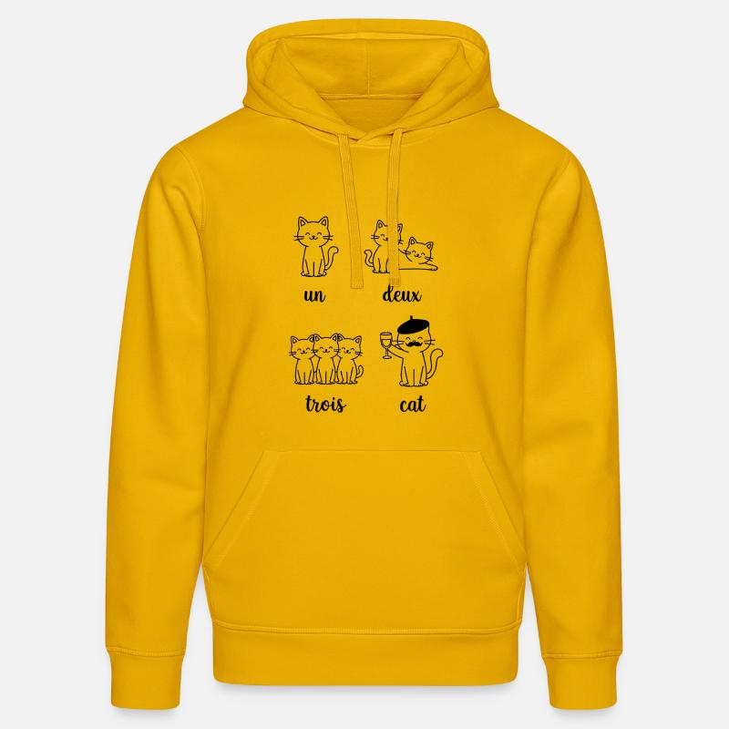 Groupe de chats Jeu de mots - Sweat à capuche bio DRUMMER Stanley/Stella Unisexe - jaune spectre