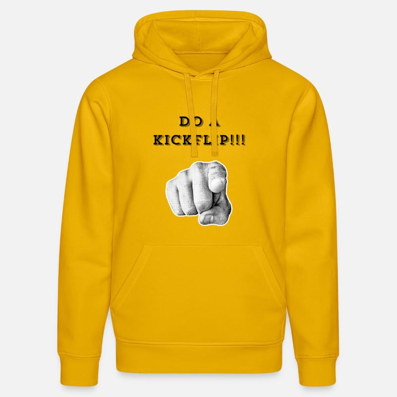 Fais un Kickflip !! - Sweat à capuche bio DRUMMER Stanley/Stella Unisexe - jaune spectre