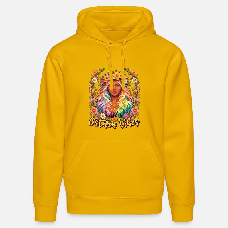 Ostara Vibes Joyeuses Pâques Ostara - Sweat à capuche bio DRUMMER Stanley/Stella Unisexe - jaune spectre