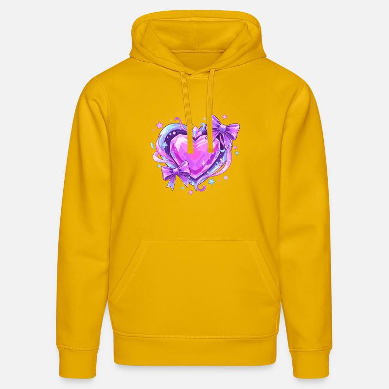 Cœur en cristal violet avec arcs - Sweat à capuche bio DRUMMER Stanley/Stella Unisexe - jaune spectre