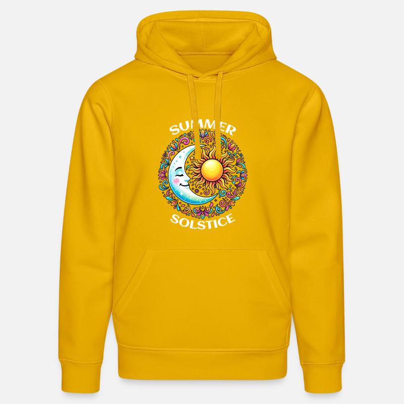 Litha Pagan Solstice d’été Midsommar - Sweat à capuche bio DRUMMER Stanley/Stella Unisexe - jaune spectre