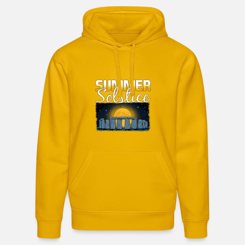 Litha Pagan Solstice d’été Midsommar - Sweat à capuche bio DRUMMER Stanley/Stella Unisexe - jaune spectre