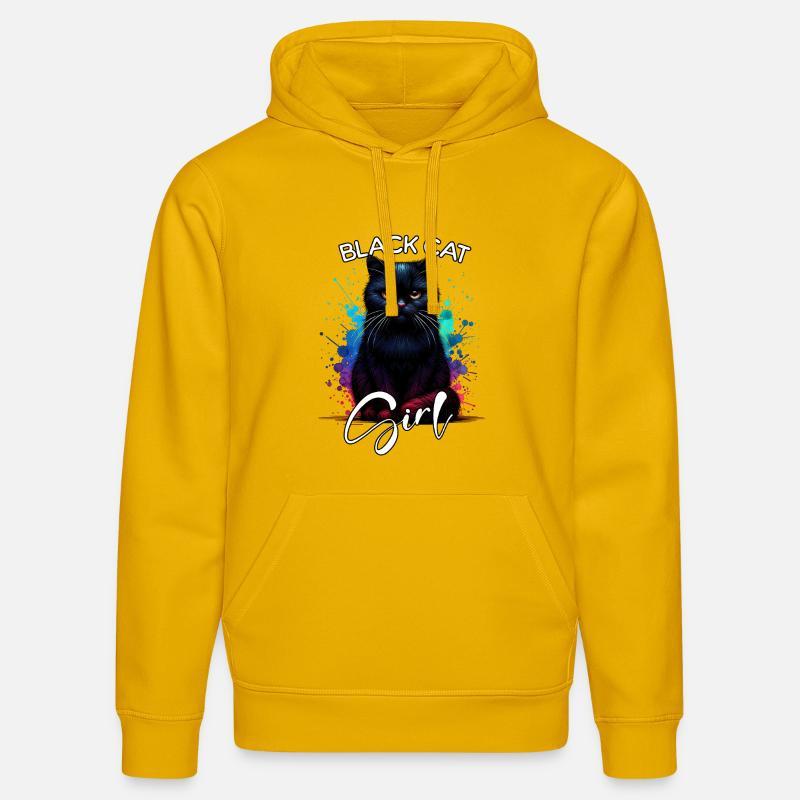 Grumpy Black Cat Mädchen Schwarze Katze - Stanley/Stella Unisex Bio-Hoodie DRUMMER - Spektralgelb