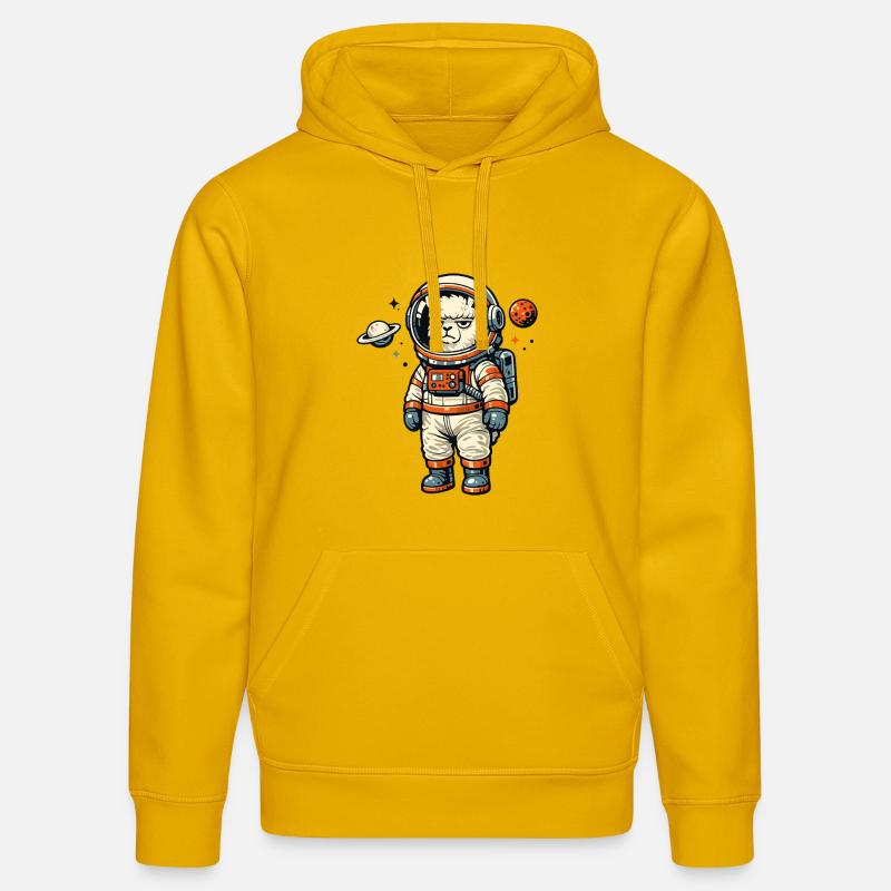Astronaute alpaga dans l’aventure spatiale - Sweat à capuche bio DRUMMER Stanley/Stella Unisexe - jaune spectre