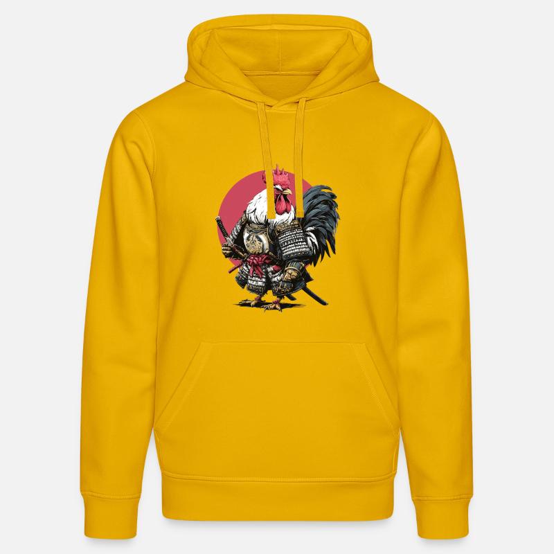 Armure samouraï coq - Sweat à capuche bio DRUMMER Stanley/Stella Unisexe - jaune spectre