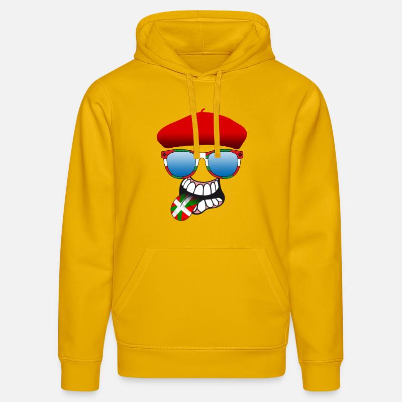 basque smiley 6 - Sweat à capuche bio DRUMMER Stanley/Stella Unisexe - jaune spectre