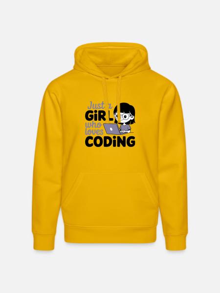 Just a Girl Who Loves Coding - Stanley/Stella DRUMMER Unisex Organic Hoodie - spectra yellow
