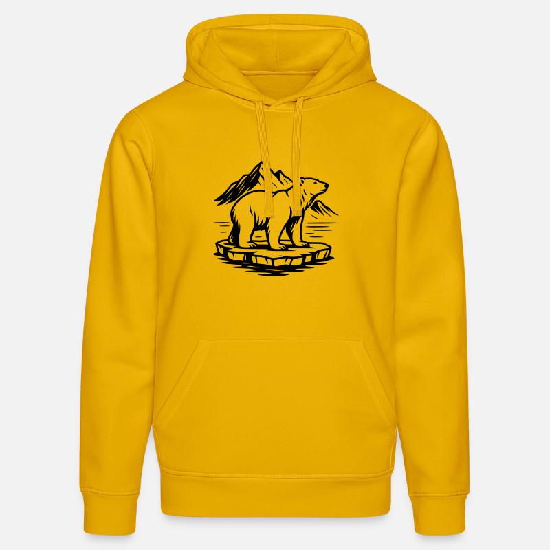 ours blanc - Sweat à capuche bio DRUMMER Stanley/Stella Unisexe - jaune spectre