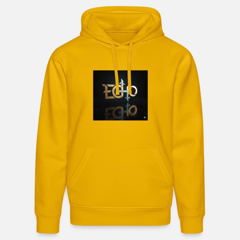 Jeu de lumière Echo Geometry - Sweat à capuche bio DRUMMER Stanley/Stella Unisexe - jaune spectre