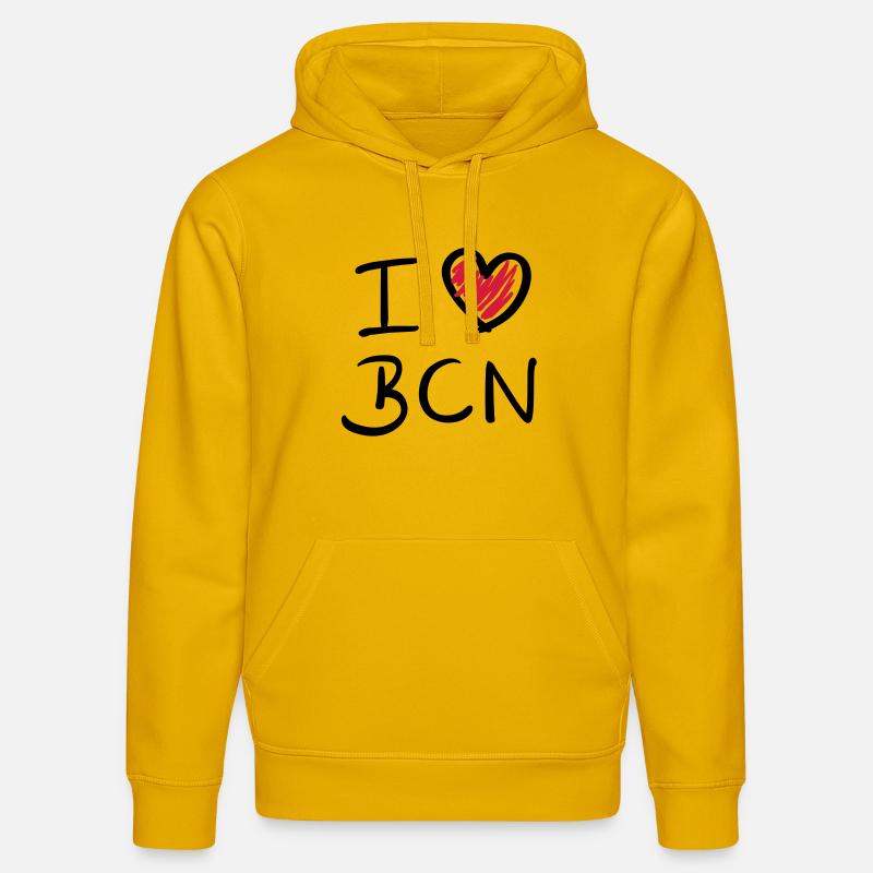 j'aime BCN - Barcelone - Sweat à capuche bio DRUMMER Stanley/Stella Unisexe - jaune spectre