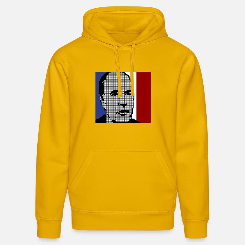 Mitterrand 1981 - Sweat à capuche bio DRUMMER Stanley/Stella Unisexe - jaune spectre