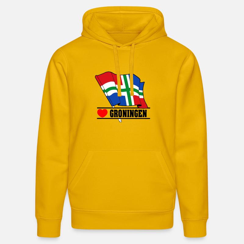 Drapeau Groningue au cœur de GRONINGEN - Sweat à capuche bio DRUMMER Stanley/Stella Unisexe - jaune spectre