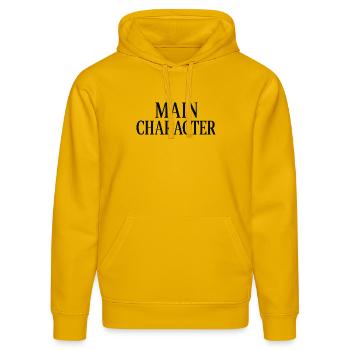 Main Character - Stanley/Stella DRUMMER Unisex Organic Hoodie - spectra yellow - Front - Liana (172cm) & Jaron (178cm)