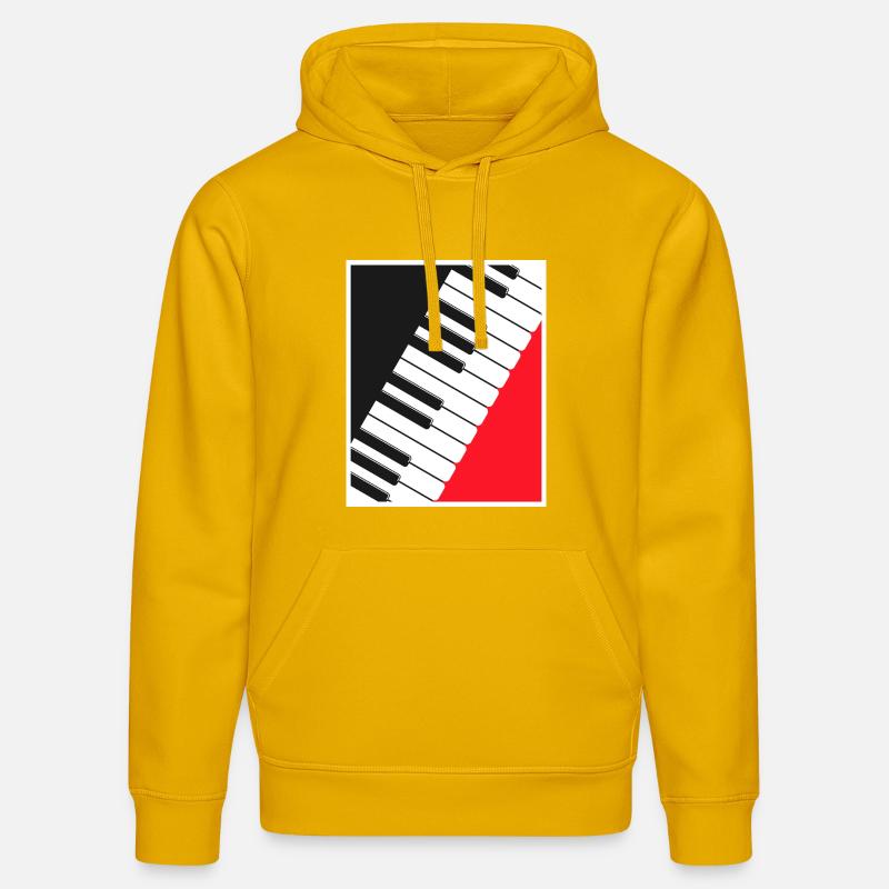 Art d’affiche clavier de piano - Sweat à capuche bio DRUMMER Stanley/Stella Unisexe - jaune spectre
