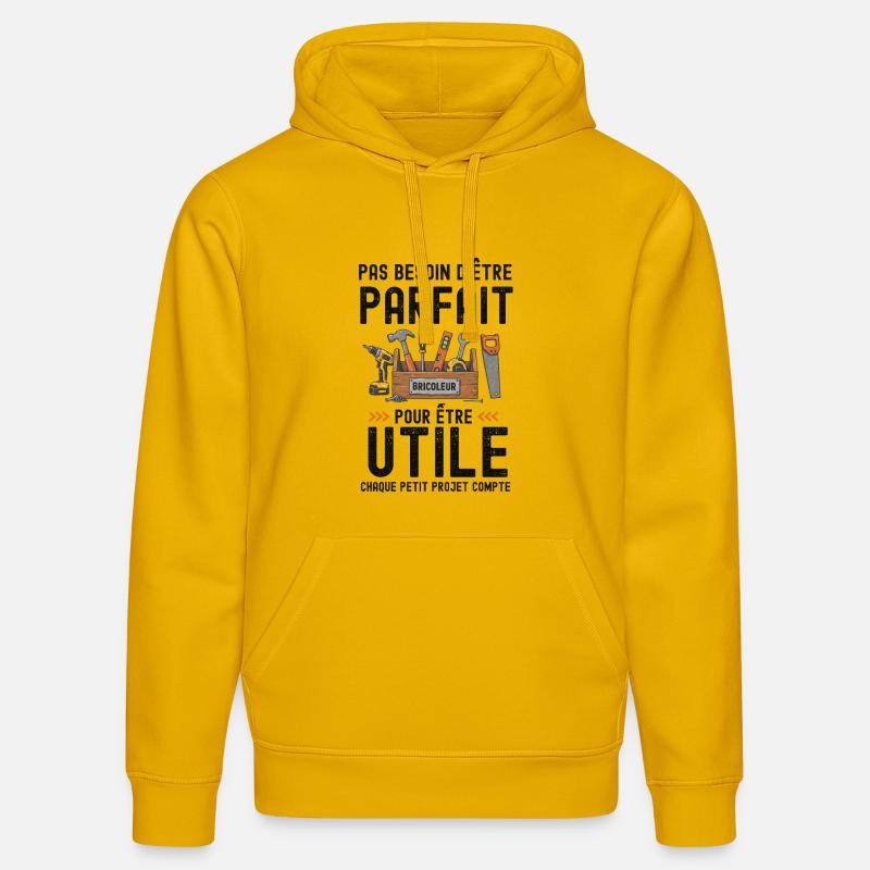 Parfait bricoleur Bricolage  - Sweat à capuche bio DRUMMER Stanley/Stella Unisexe - jaune spectre