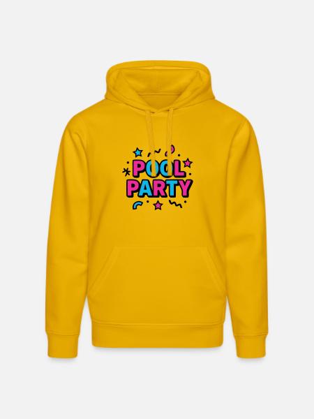 Pool Party 90s Lettering - Stanley/Stella DRUMMER Unisex Organic Hoodie - spectra yellow