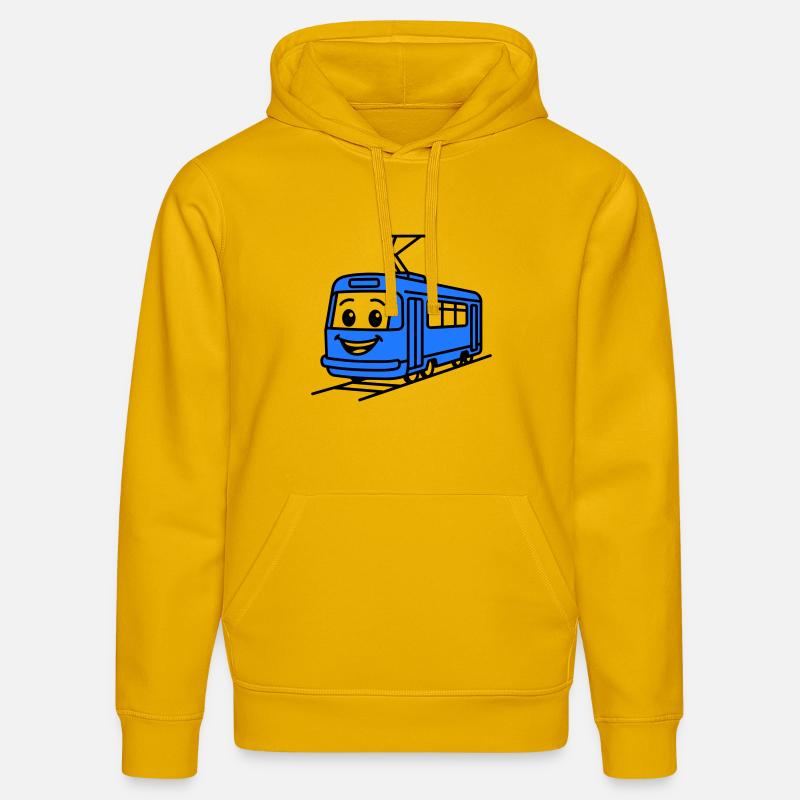 Dessin animé du tramway - Sweat à capuche bio DRUMMER Stanley/Stella Unisexe - jaune spectre