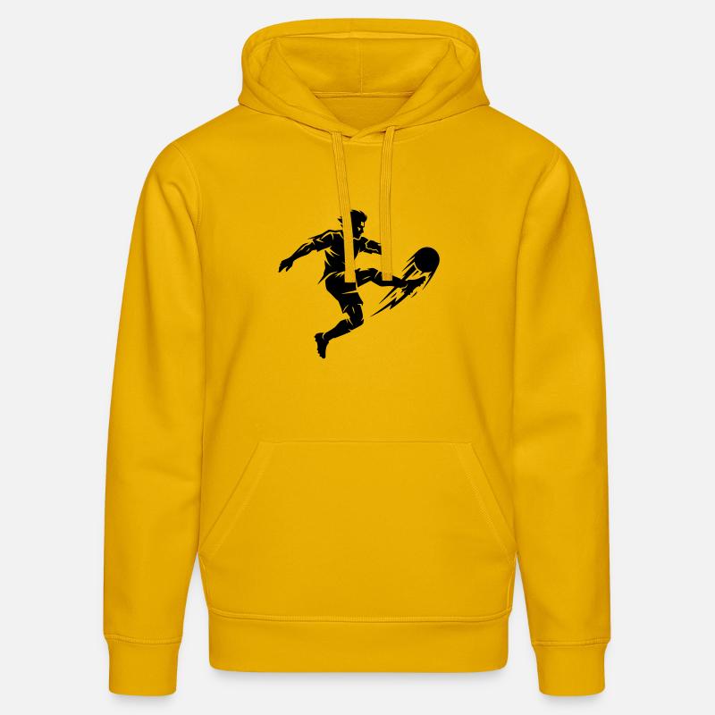 Silhouette du footballeur - Sweat à capuche bio DRUMMER Stanley/Stella Unisexe - jaune spectre