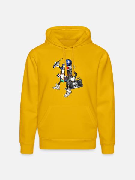 80s Retro Funky Design - Stanley/Stella DRUMMER Unisex Organic Hoodie - spectra yellow