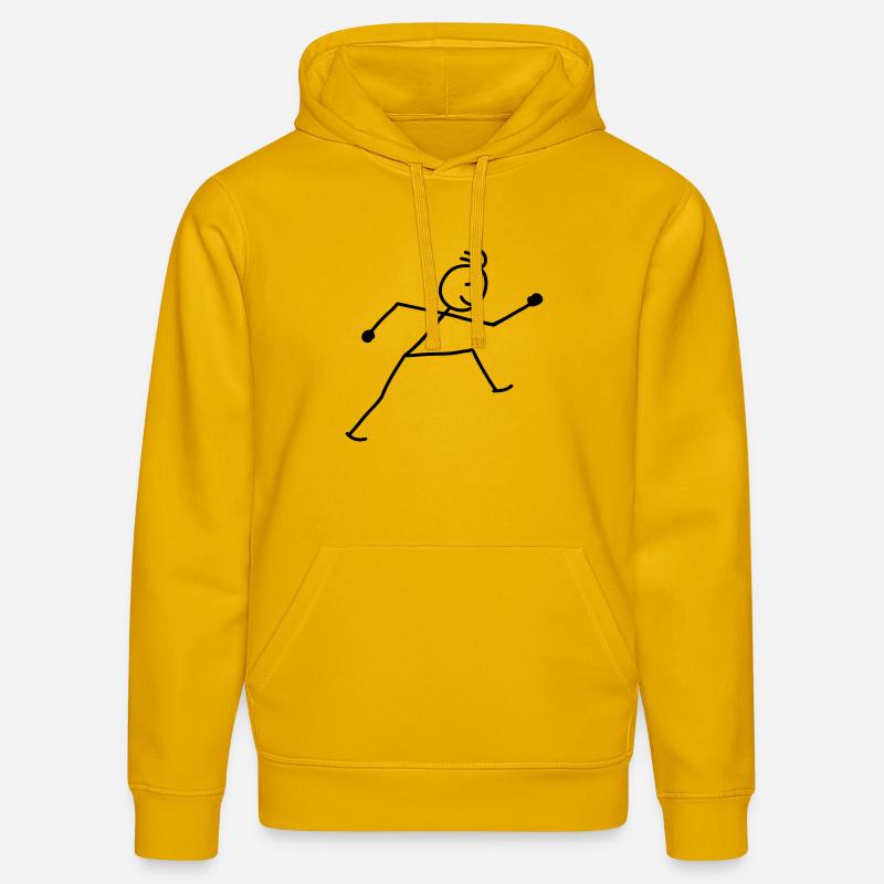 walking_stick_figure_1c - Sweat à capuche bio DRUMMER Stanley/Stella Unisexe - jaune spectre