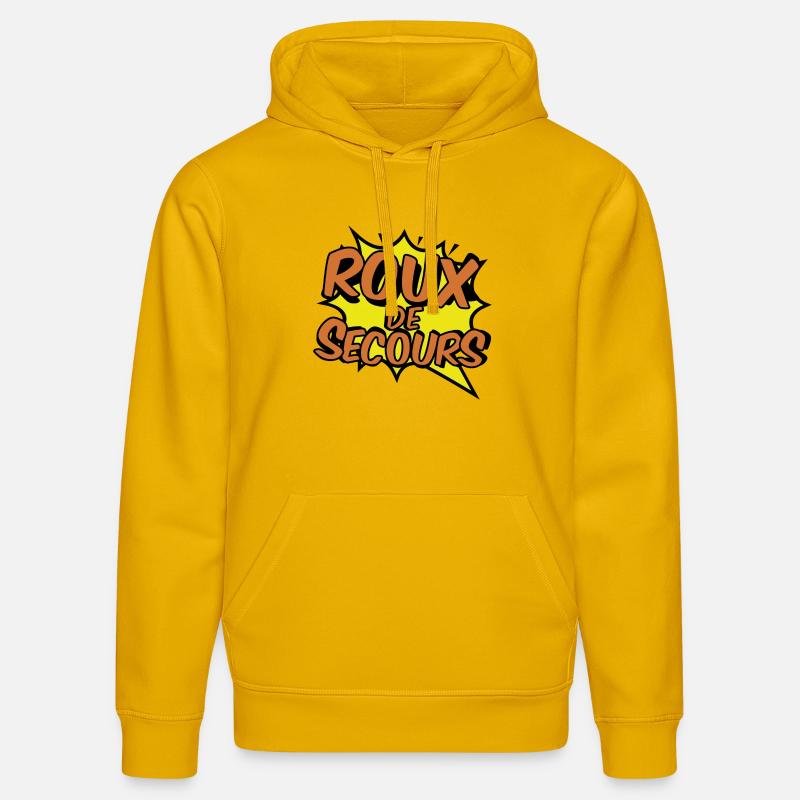 ROUX DE SECOURS COMIC STYLE - Sweat à capuche bio DRUMMER Stanley/Stella Unisexe - jaune spectre
