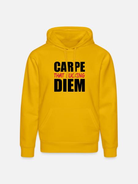 Carpe That Fucking Diem - Stanley/Stella DRUMMER Unisex Organic Hoodie - spectra yellow