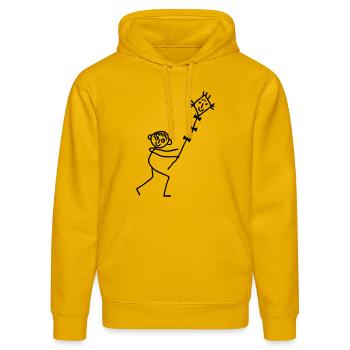 Fly a kite - Stanley/Stella DRUMMER Unisex Organic Hoodie - spectra yellow - Front - Liana (172cm) & Jaron (178cm)