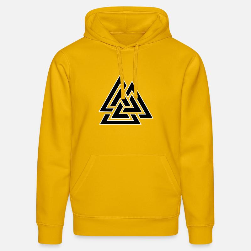 Motif triangulaire entrelacé - Sweat à capuche bio DRUMMER Stanley/Stella Unisexe - jaune spectre