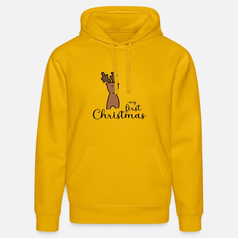 Mon premier design de Noël - Sweat à capuche bio DRUMMER Stanley/Stella Unisexe - jaune spectre