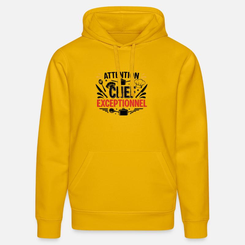 Attention Chef Exceptionnel - Sweat à capuche bio DRUMMER Stanley/Stella Unisexe - jaune spectre