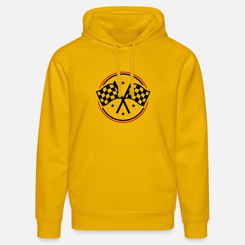 Drapeau de course à damier - Sweat à capuche bio DRUMMER Stanley/Stella Unisexe - jaune spectre