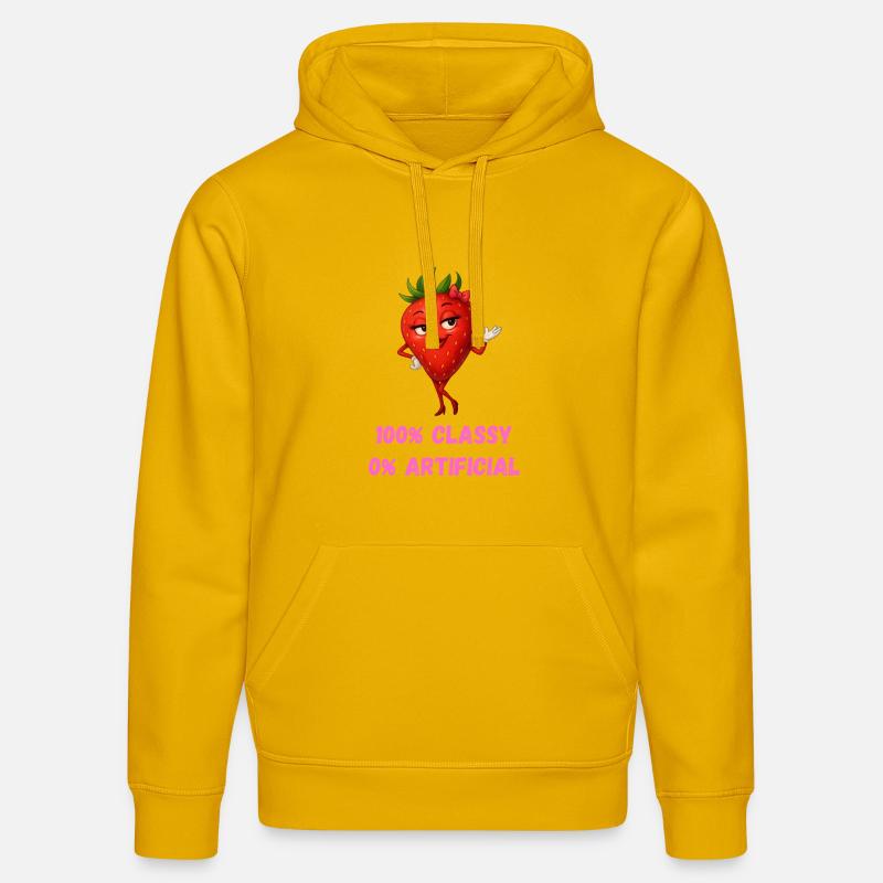 fraise diva élégant fruit dessin animé - Sweat à capuche bio DRUMMER Stanley/Stella Unisexe - jaune spectre
