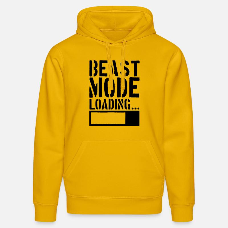Caution Beast Mode Loading - Sweat à capuche bio DRUMMER Stanley/Stella Unisexe - jaune spectre