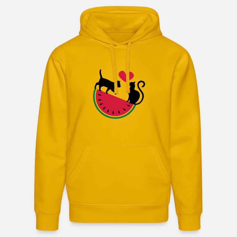 Melon Chat Amour - Sweat à capuche bio DRUMMER Stanley/Stella Unisexe - jaune spectre