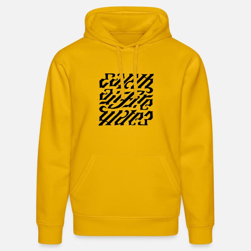 Ambigramme - terre-air-feu - Sweat à capuche bio DRUMMER Stanley/Stella Unisexe - jaune spectre