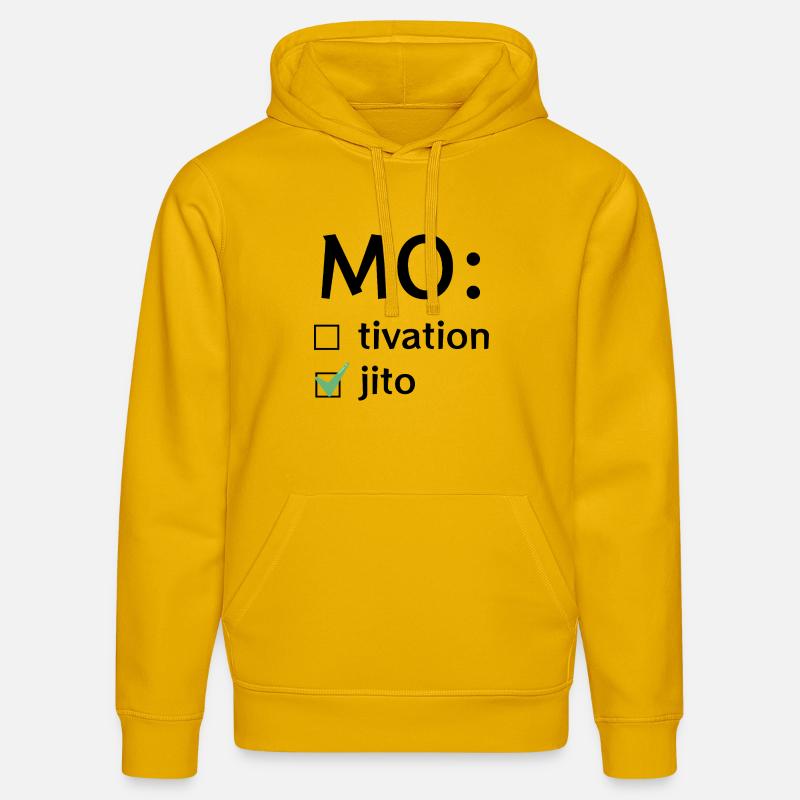 Motivation oder Mojito - Stanley/Stella Unisex Bio-Hoodie DRUMMER  - Spektralgelb