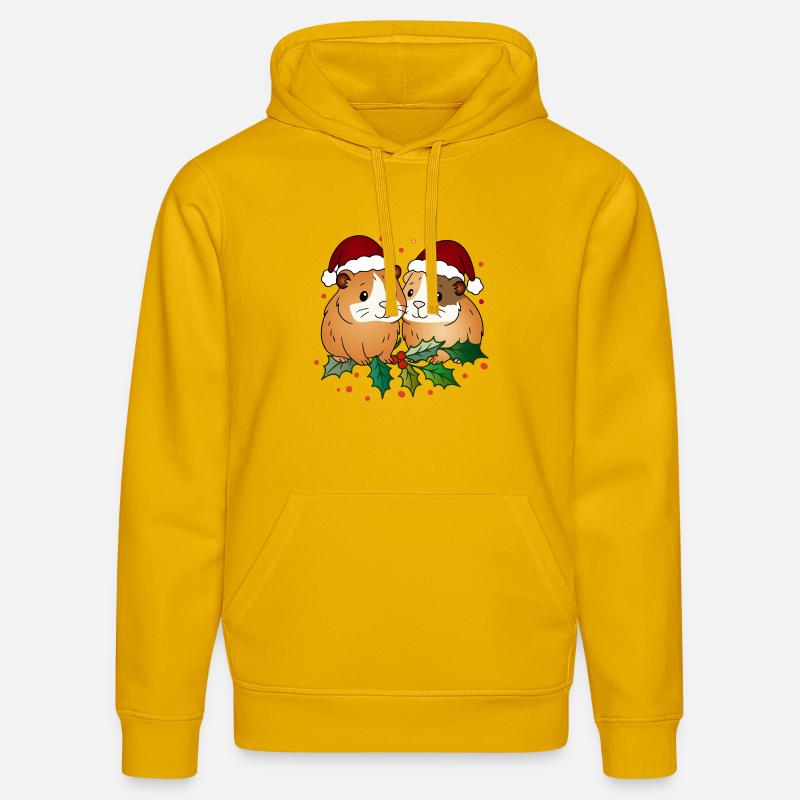 Duo cochon d’Inde moche de Noël - Sweat à capuche bio DRUMMER Stanley/Stella Unisexe - jaune spectre