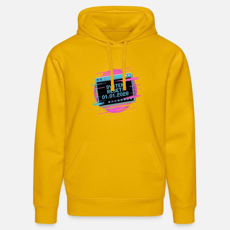 Réinitialisation du système néon 01-01-2026 - Sweat à capuche bio DRUMMER Stanley/Stella Unisexe - jaune spectre