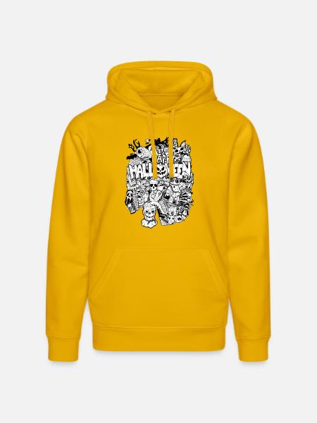 Halloween Doodle - Stanley/Stella Unisex Bio-Hoodie DRUMMER - Spektralgelb