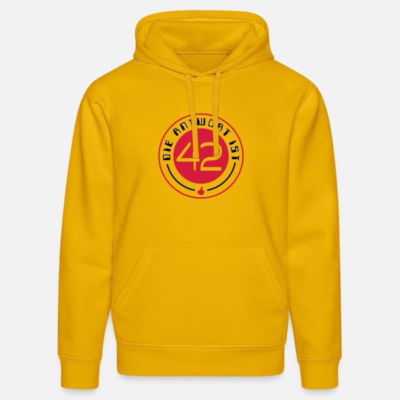 La réponse est 42 - Sweat à capuche bio DRUMMER Stanley/Stella Unisexe - jaune spectre