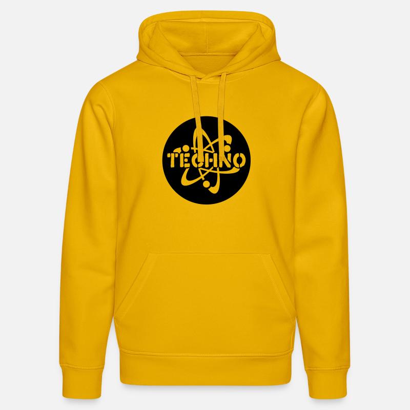 Techno__V005 - Sweat à capuche bio DRUMMER Stanley/Stella Unisexe - jaune spectre