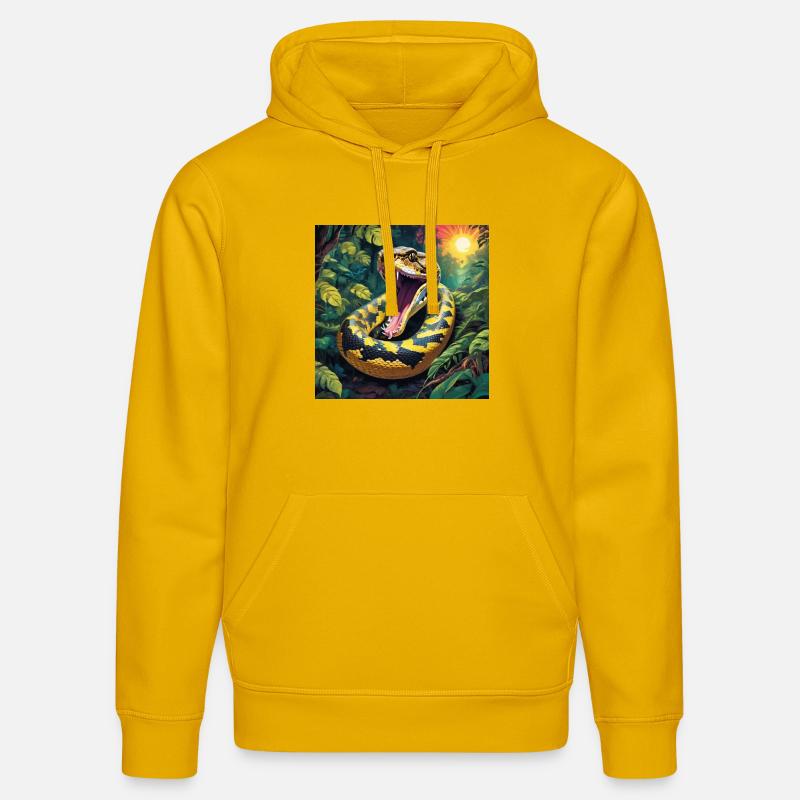 Serpent python - Sweat à capuche bio DRUMMER Stanley/Stella Unisexe - jaune spectre