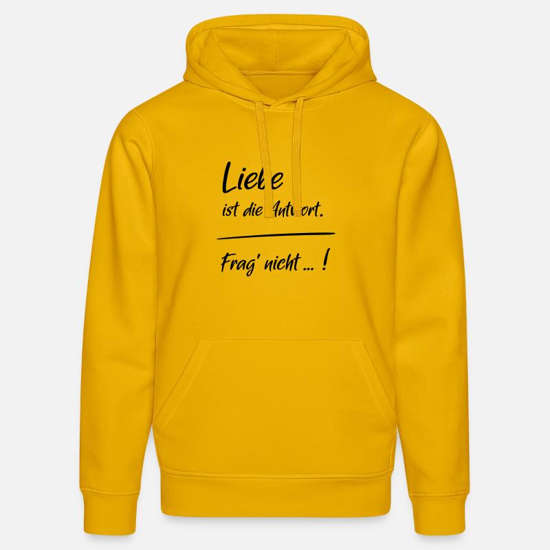 L’amour est la réponse - Sweat à capuche bio DRUMMER Stanley/Stella Unisexe - jaune spectre