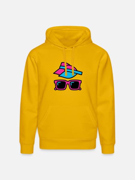 80s Sun Visor Glasses Set - Stanley/Stella DRUMMER Unisex Organic Hoodie - spectra yellow